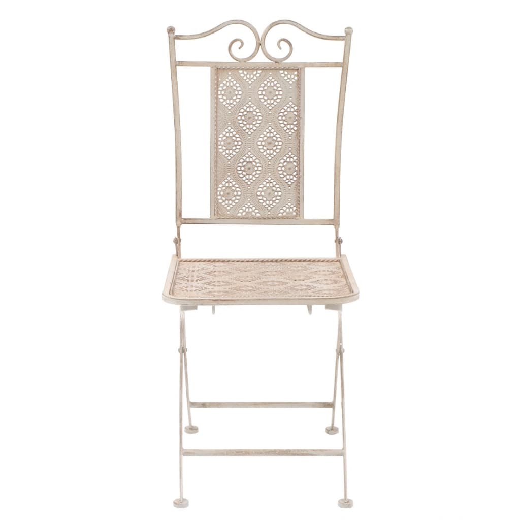 vidaXL 3 pcs conjunto bistrô em aço branco