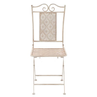 vidaXL 3 pcs conjunto bistrô em aço branco