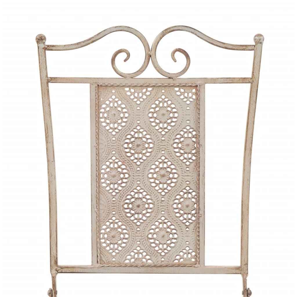 vidaXL 3 pcs conjunto bistrô em aço branco