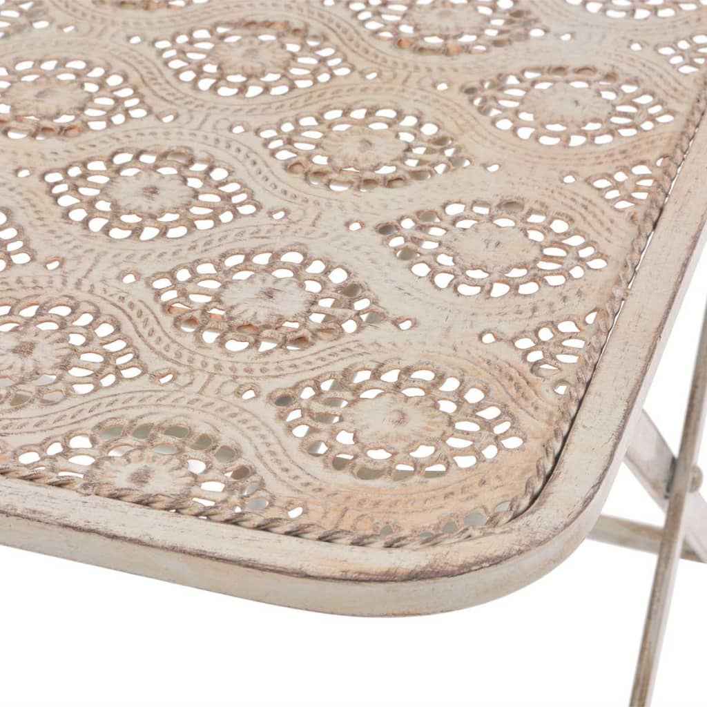 vidaXL 3 pcs conjunto bistrô em aço branco