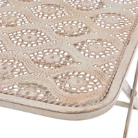 vidaXL 3 pcs conjunto bistrô em aço branco