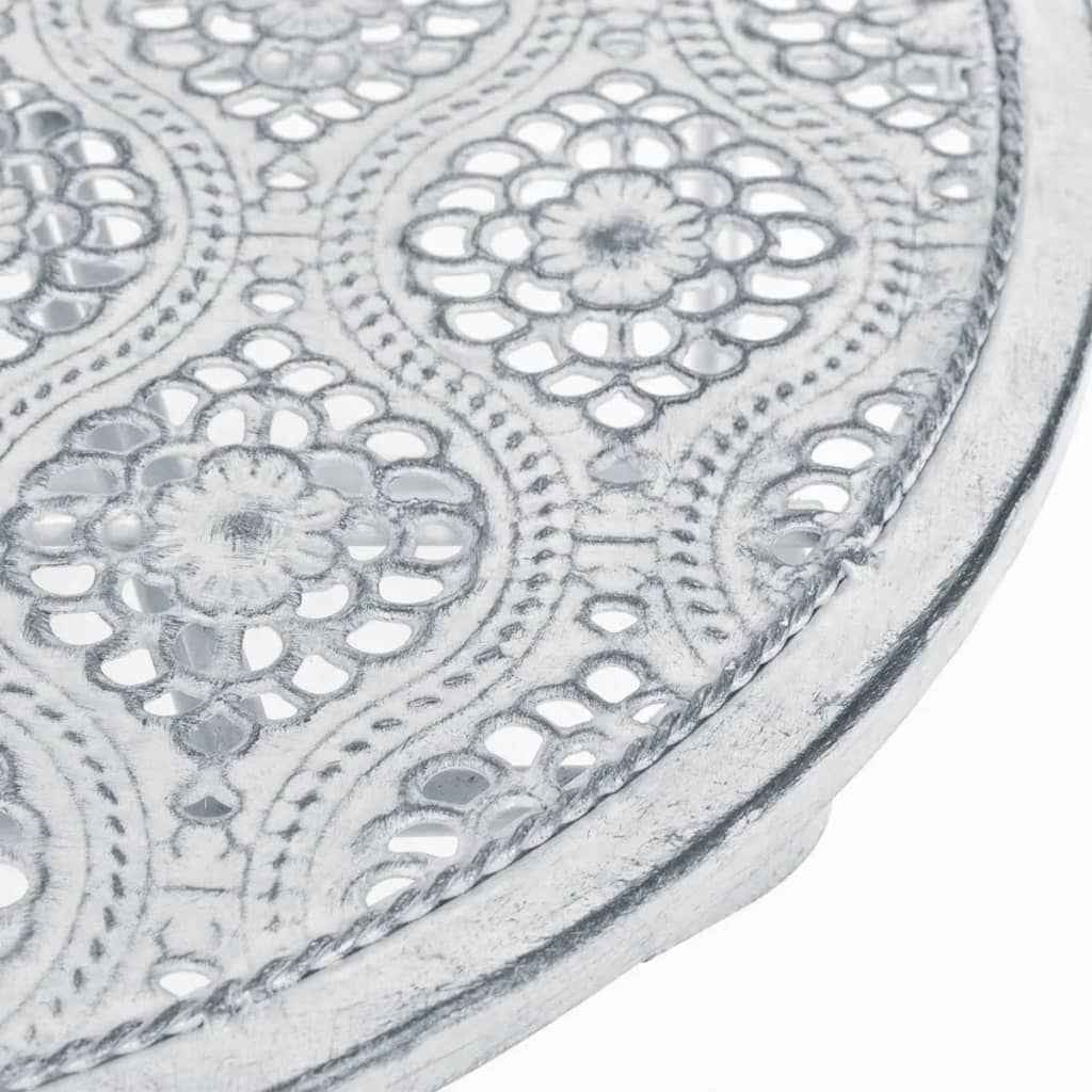 vidaXL 3 pcs conjunto bistrô em aço branco acinzentado