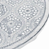 vidaXL 3 pcs conjunto bistrô em aço branco acinzentado