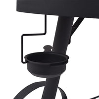 vidaXL Churrasqueira defumador carvão c/ prateleira inferior preta XXL