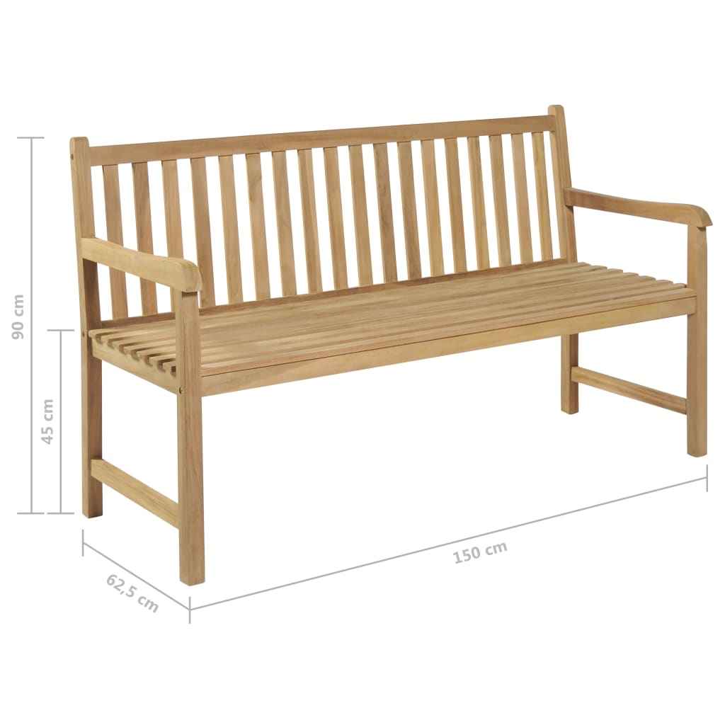 vidaXL Banco de jardim 150 cm teca