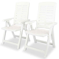 vidaXL Cadeiras de jardim reclináveis 4 pcs plástico branco