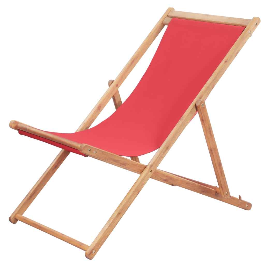 vidaXL Cadeira praia dobrável madeira de eucalipto/tecido branco nata