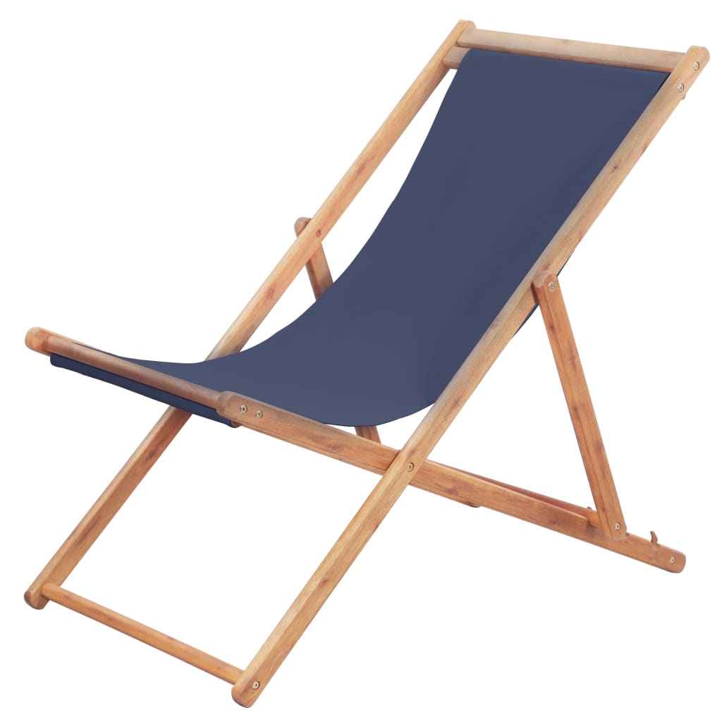 vidaXL Cadeira praia dobrável madeira de eucalipto/tecido branco nata