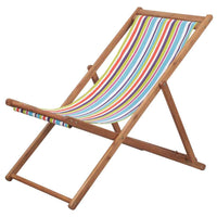 vidaXL Cadeira praia dobrável madeira de eucalipto/tecido branco nata