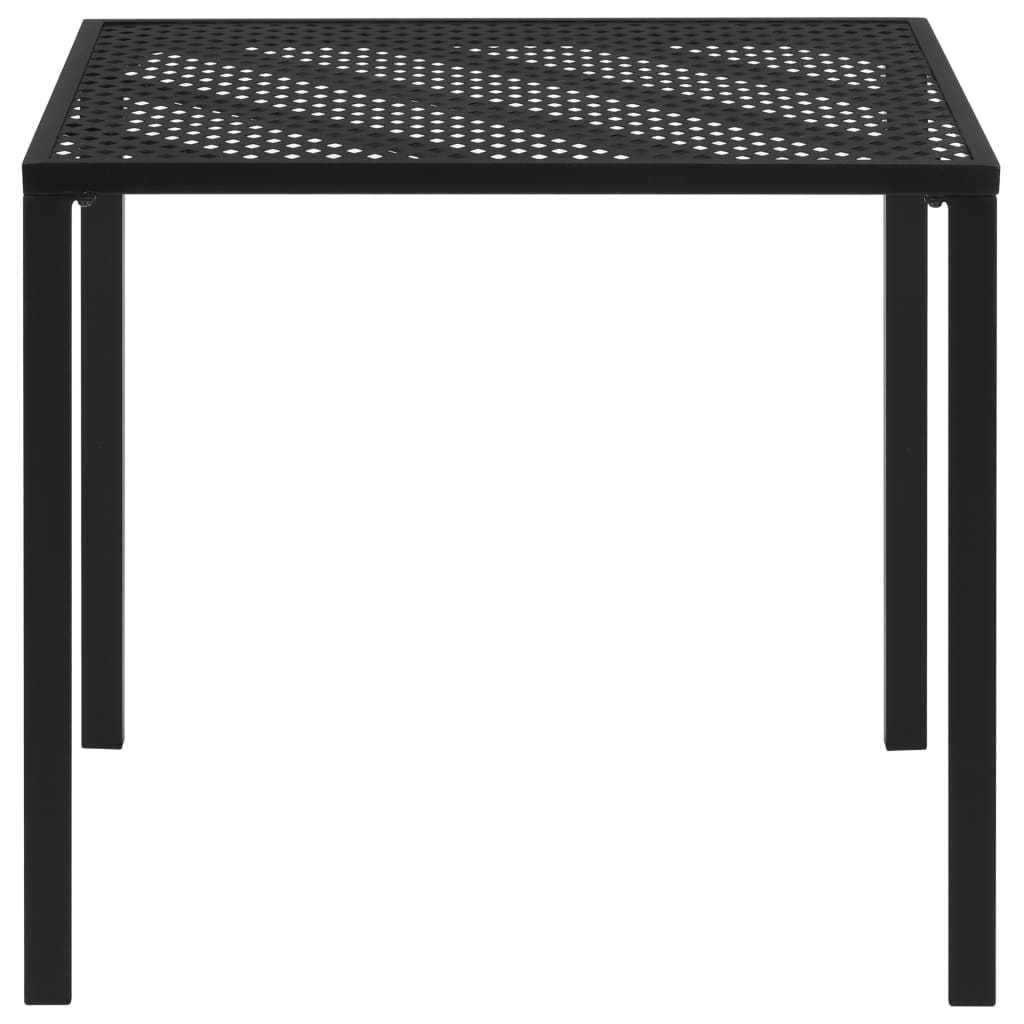 vidaXL Mesa de jardim 80x80x72 cm aço preto
