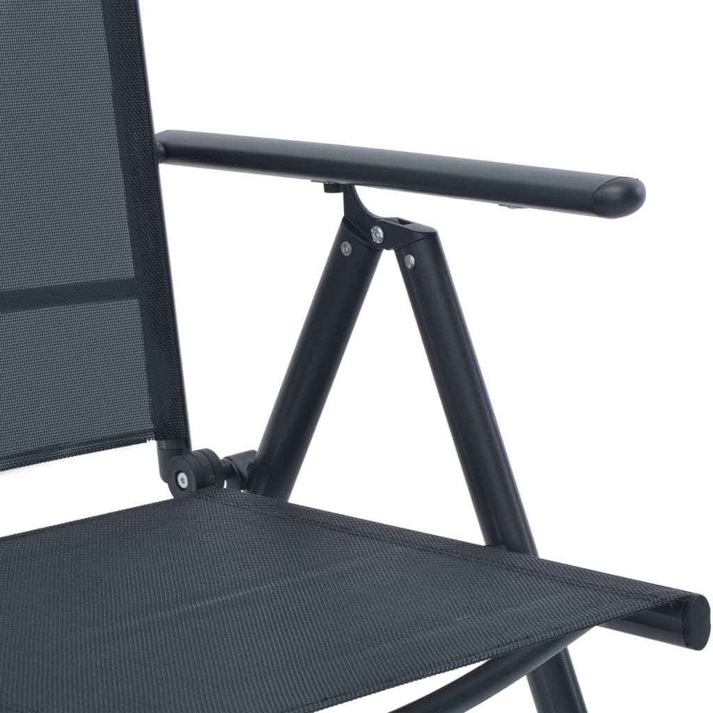 vidaXL 5 pcs conjunto de jantar jardim alumínio e textilene preto