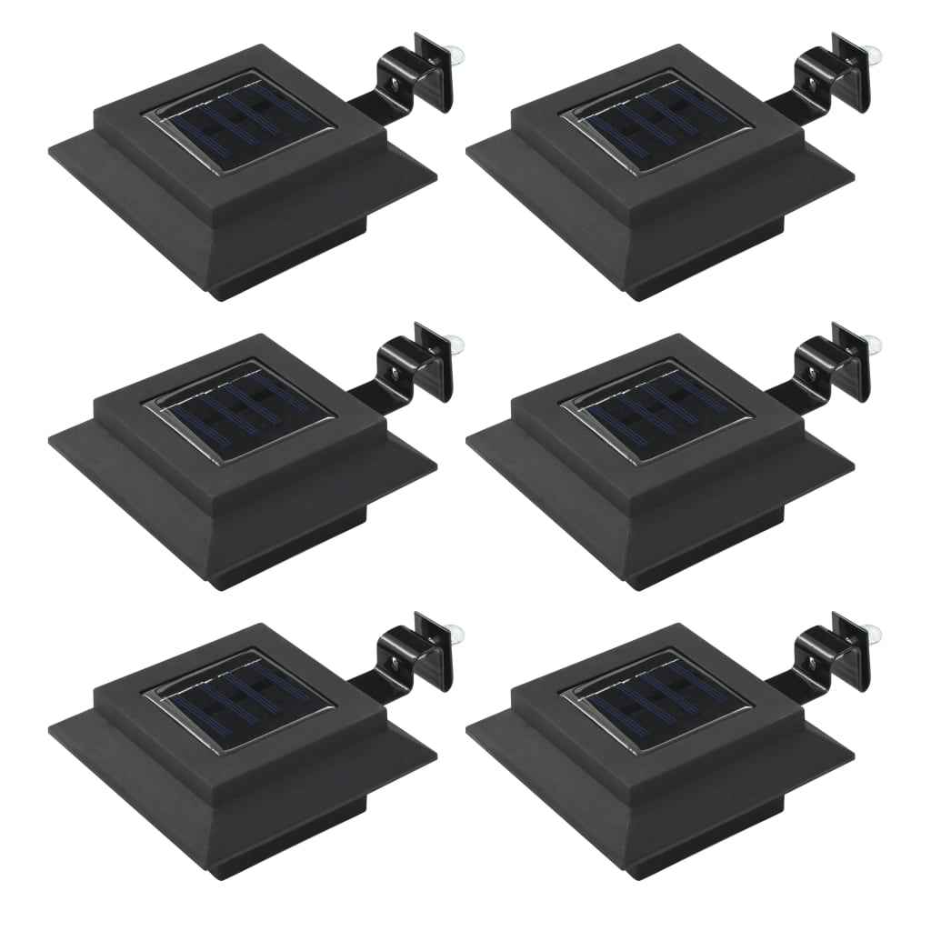 vidaXL Candeeiro de exterior solar LED 12 pcs preto quadrado 12 cm