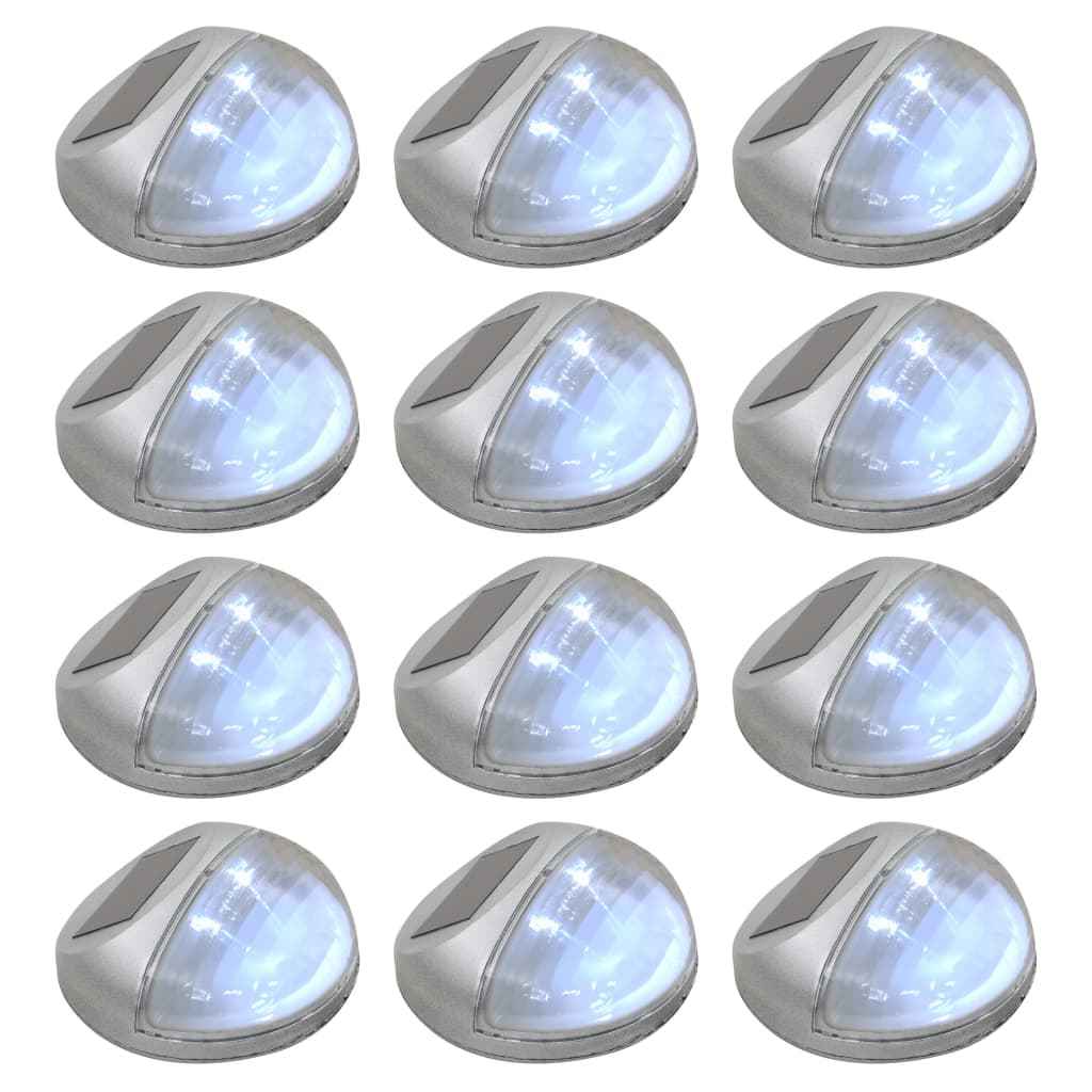 vidaXL Candeeiro de parede solar LED de exterior 24 pcs preto redondo