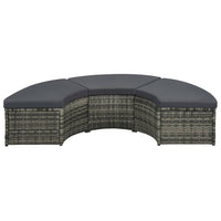 vidaXL 7 pcs conjunto lounge de jardim c/ almofadões vime PE cinzento