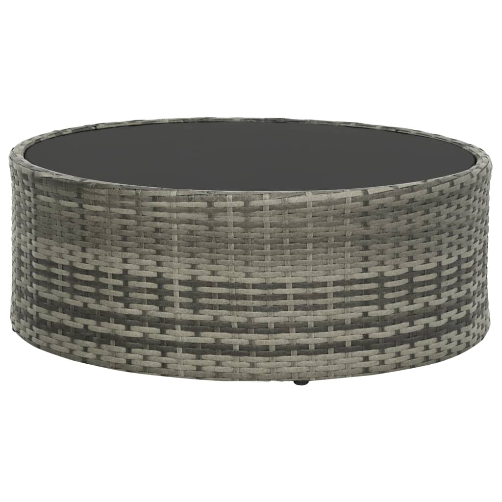 vidaXL 7 pcs conjunto lounge de jardim c/ almofadões vime PE cinzento