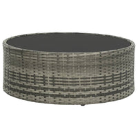 vidaXL 7 pcs conjunto lounge de jardim c/ almofadões vime PE cinzento