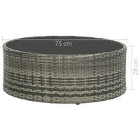 vidaXL 7 pcs conjunto lounge de jardim c/ almofadões vime PE cinzento