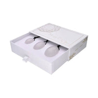 Conjunto de Yoni Eggs de Quartzo Branco