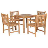 vidaXL Conjunto de jantar de jardim de 3 peças 80x80 cm madeira de teca maciça