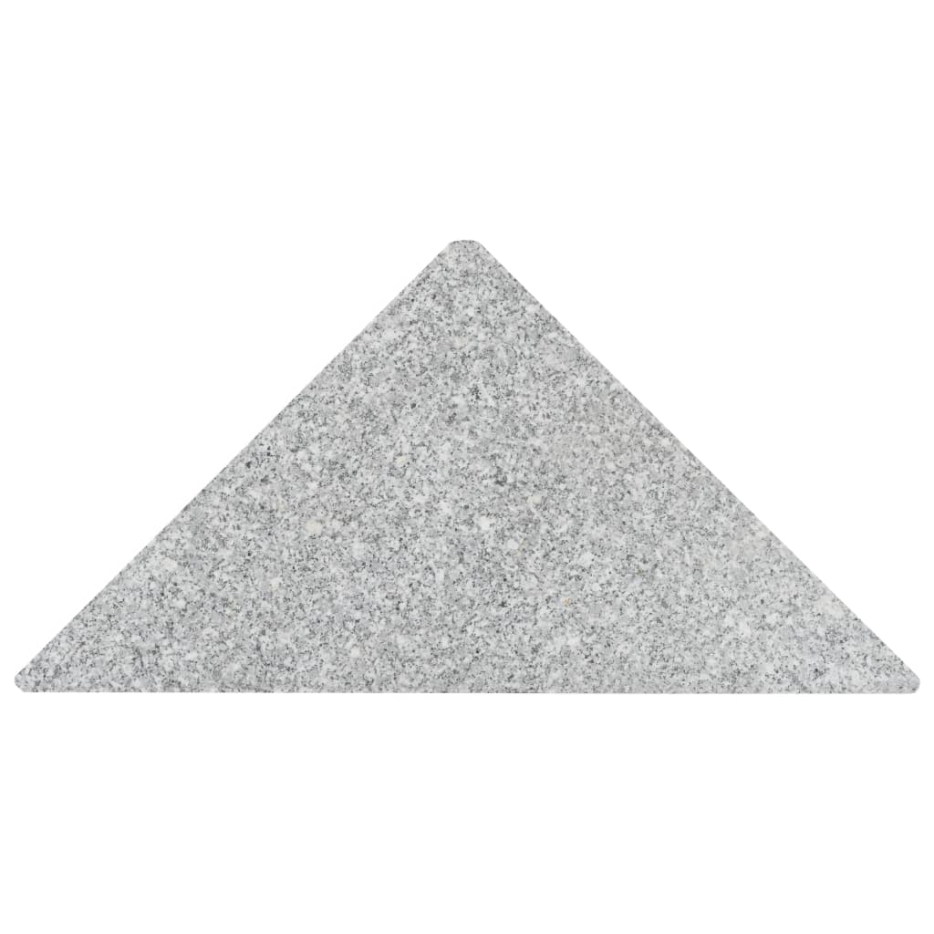 vidaXL Base em granito para guarda-sol 15 kg triangular cinzento