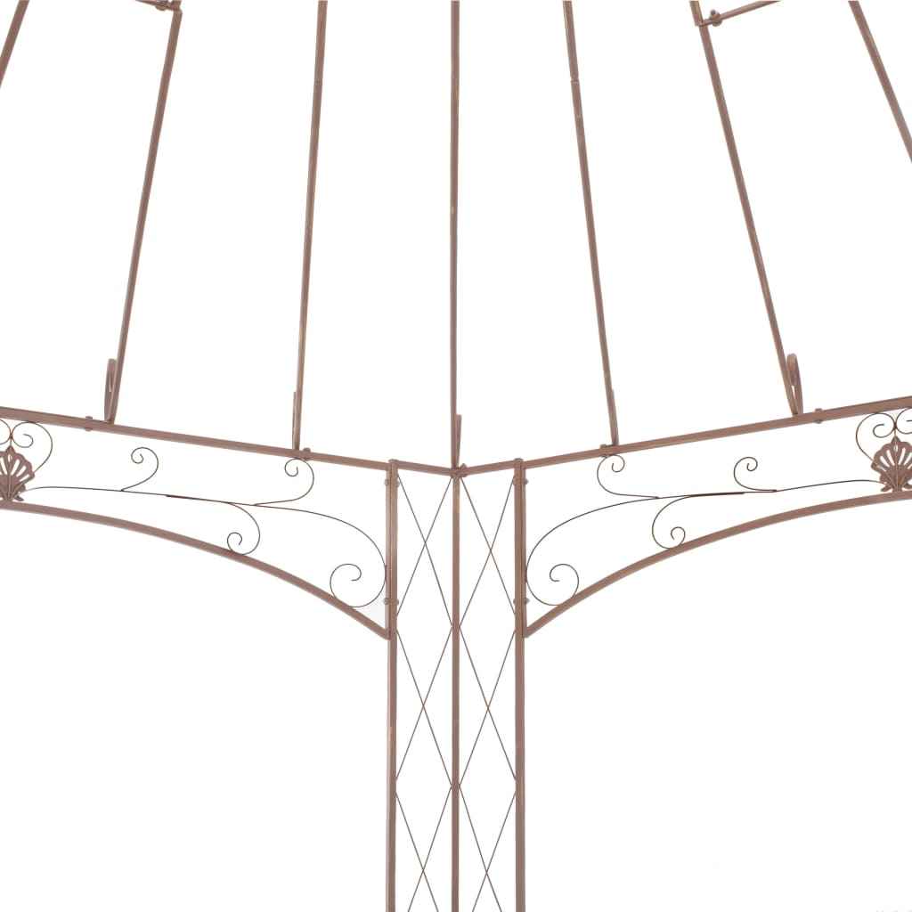 vidaXL Pavilhão de jardim antigo castanho 4 m ferro