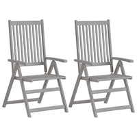 vidaXL Cadeiras jardim reclináveis 4 pcs madeira acácia maciça cinza