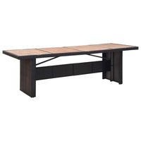 vidaXL 11 pcs conjunto jantar p/ exterior vime e madeira acácia preto