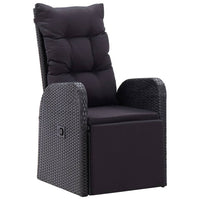 vidaXL 11 pcs conjunto jantar p/ exterior vime e madeira acácia preto