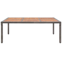 vidaXL Mesa de jardim 200x150x74 cm vime PE e madeira acácia cinzento