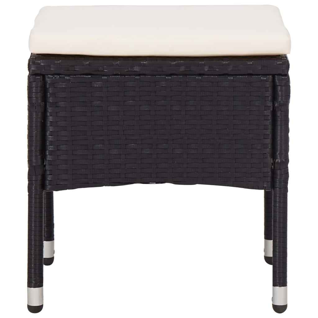 vidaXL 5 pcs conjunto jantar p/ exterior vime PE madeira acácia preto