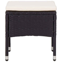 vidaXL 5 pcs conjunto jantar p/ exterior vime PE madeira acácia preto