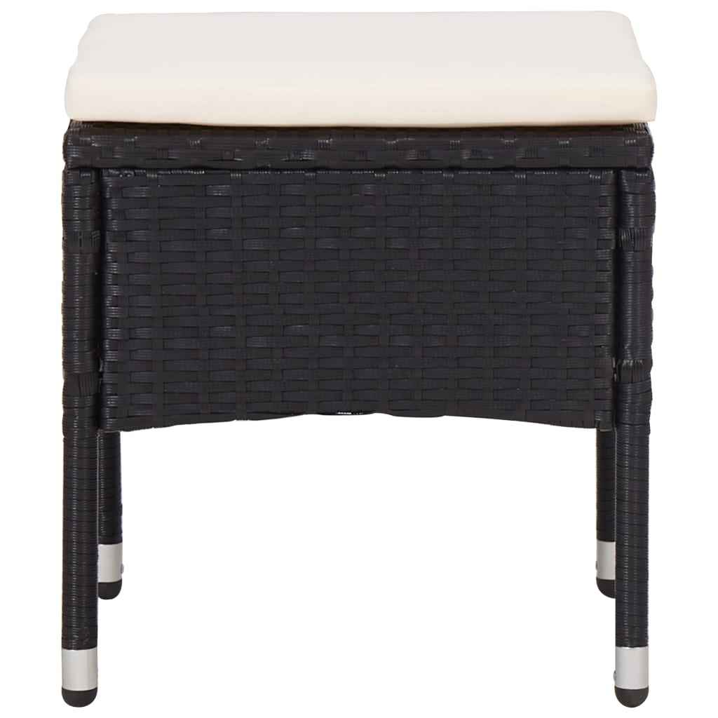 vidaXL 5 pcs conjunto jantar p/ exterior vime PE e vidro preto