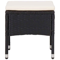 vidaXL 5 pcs conjunto jantar p/ exterior vime PE e vidro preto