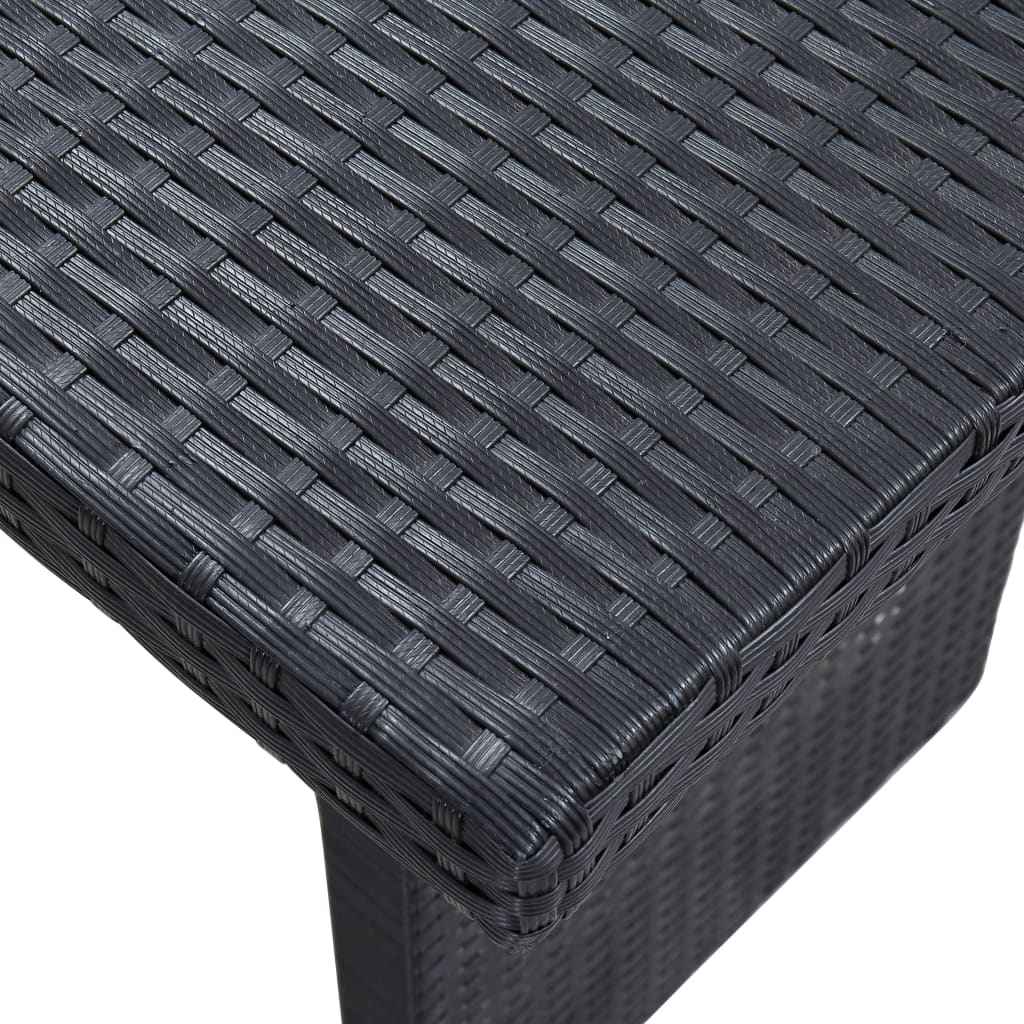 vidaXL 3 pcs conjunto lounge de jardim c/ almofadões vime PE preto