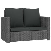 vidaXL 2 pcs conjunto lounge de jardim c/ almofadões vime PE cinzento