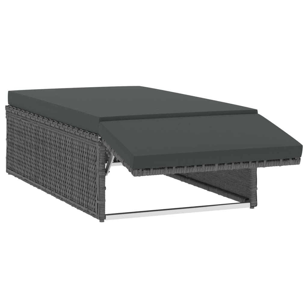 vidaXL 2 pcs conjunto lounge de jardim c/ almofadões vime PE cinzento