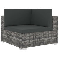vidaXL 6 pcs conjunto lounge de jardim c/ almofadões vime PE cinzento