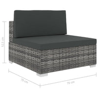 vidaXL 6 pcs conjunto lounge de jardim c/ almofadões vime PE cinzento