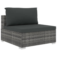 vidaXL 8 pcs conjunto lounge de jardim c/ almofadões vime PE cinzento
