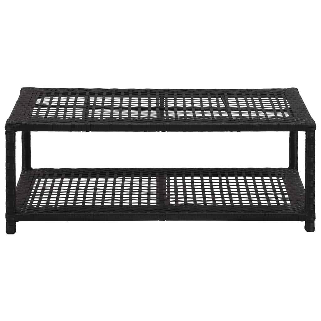 vidaXL Banco sapateira 80x40x30 cm vime PE preto