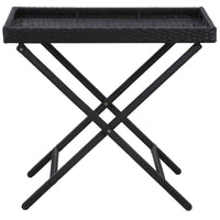 vidaXL Mesa dobrável 80x45x75 cm vime PE preto