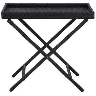 vidaXL Mesa dobrável 80x45x75 cm vime PE preto