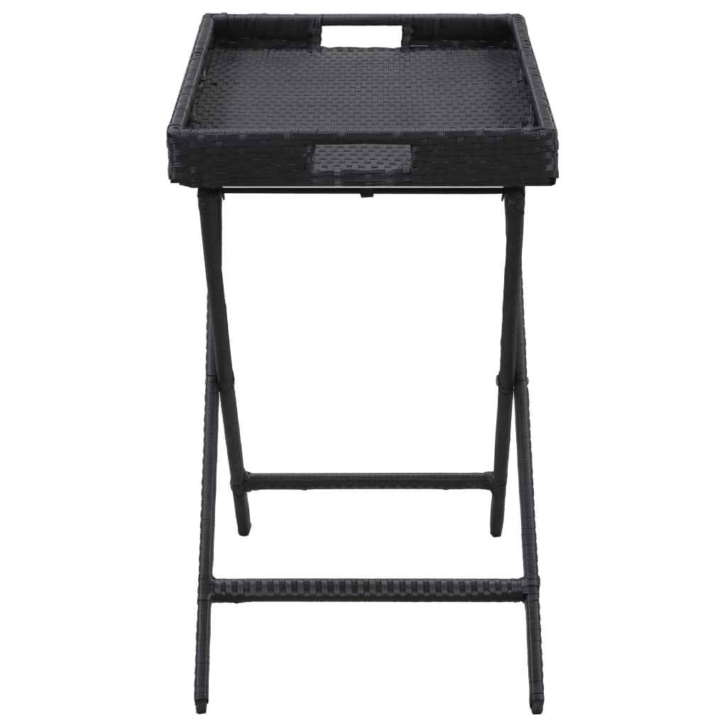 vidaXL Mesa dobrável 80x45x75 cm vime PE preto