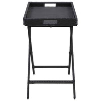 vidaXL Mesa dobrável 80x45x75 cm vime PE preto