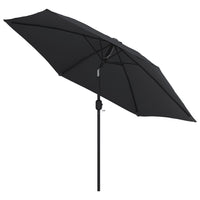 vidaXL Guarda-sol de exterior com mastro de metal 300 cm preto