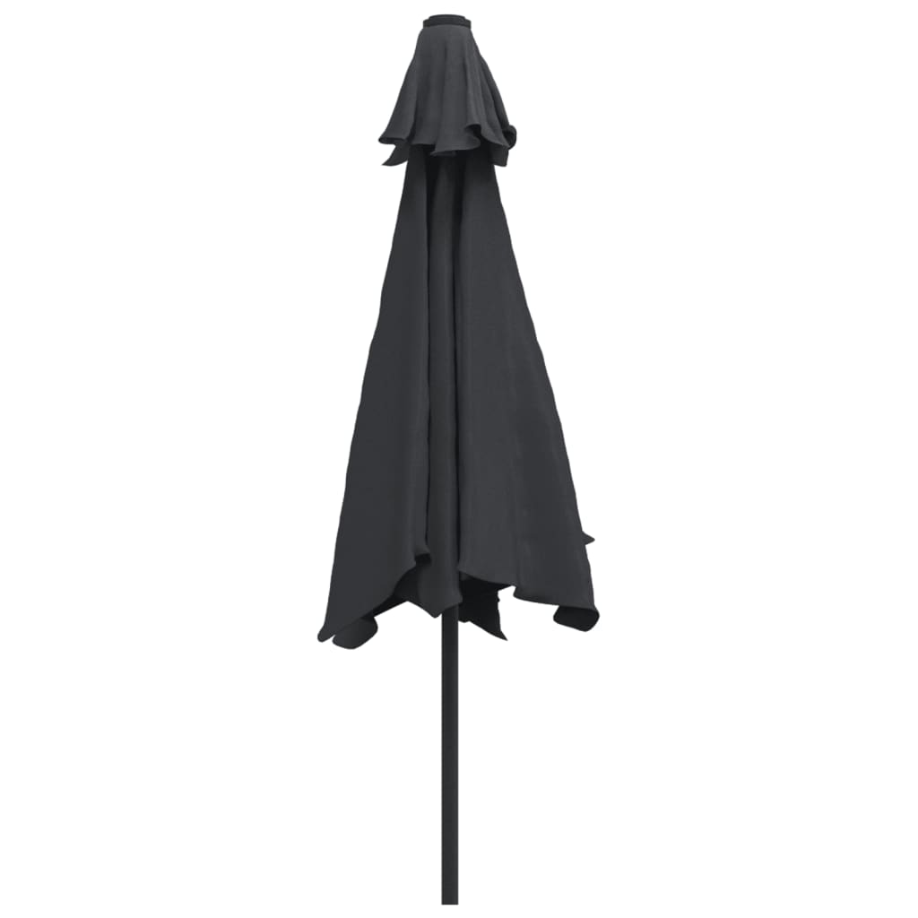 vidaXL Guarda-sol de exterior com mastro de metal 300 cm preto