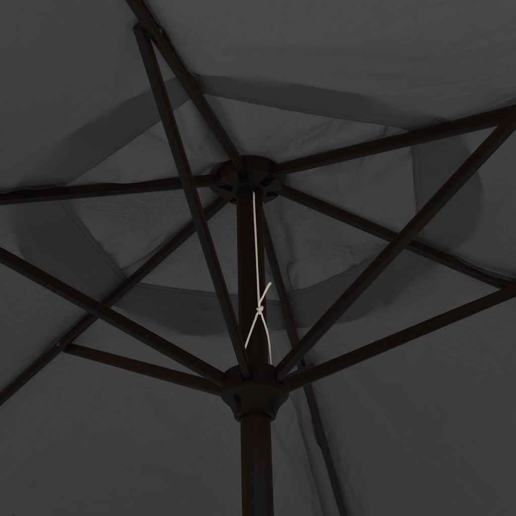 vidaXL Guarda-sol de exterior com mastro de metal 300 cm preto