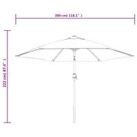 vidaXL Guarda-sol de exterior com mastro de metal 300 cm preto
