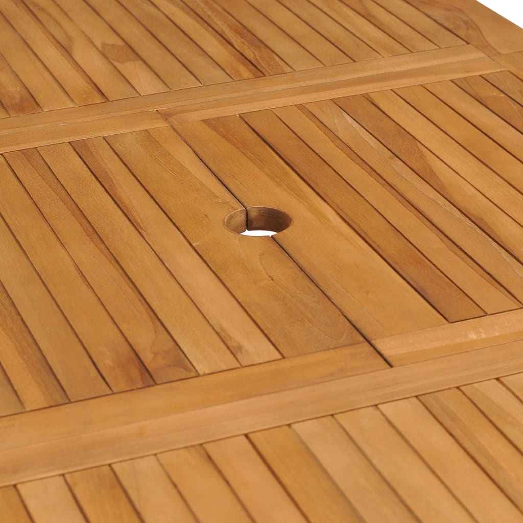 vidaXL Mesa de jardim extensível (110-160)x80x75cm madeira teca maciça