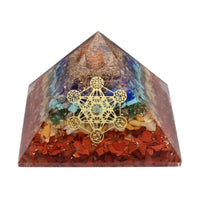 Pirâmide de Orgonite dos 7 Chakras com o Cubo de Metatron